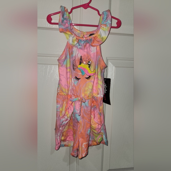Girls Other - NWT!! GIRLS UNICORN ROMPER !!